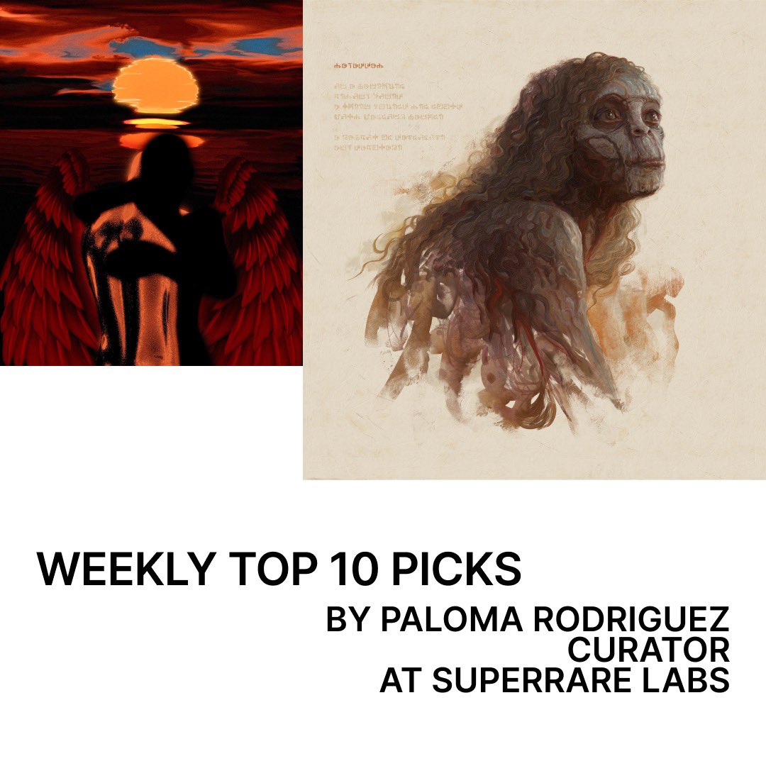 SuperRare's tweet photo. We’ve got SR Curator @PalomarRo’s Top 10 weekly picks from artwork available on SuperRare

Ft. @Adamtastic @rebeccarose @bkayassi @adam_disbrow @Samspratt
@Yosnier_ @Loulanweu @MinervaLirArt @adityajainart @arrogantkei

https://t.co/7kH62QBE6l

Why these? Art insights below 🧵 https://t.co/P8YW6rICqb