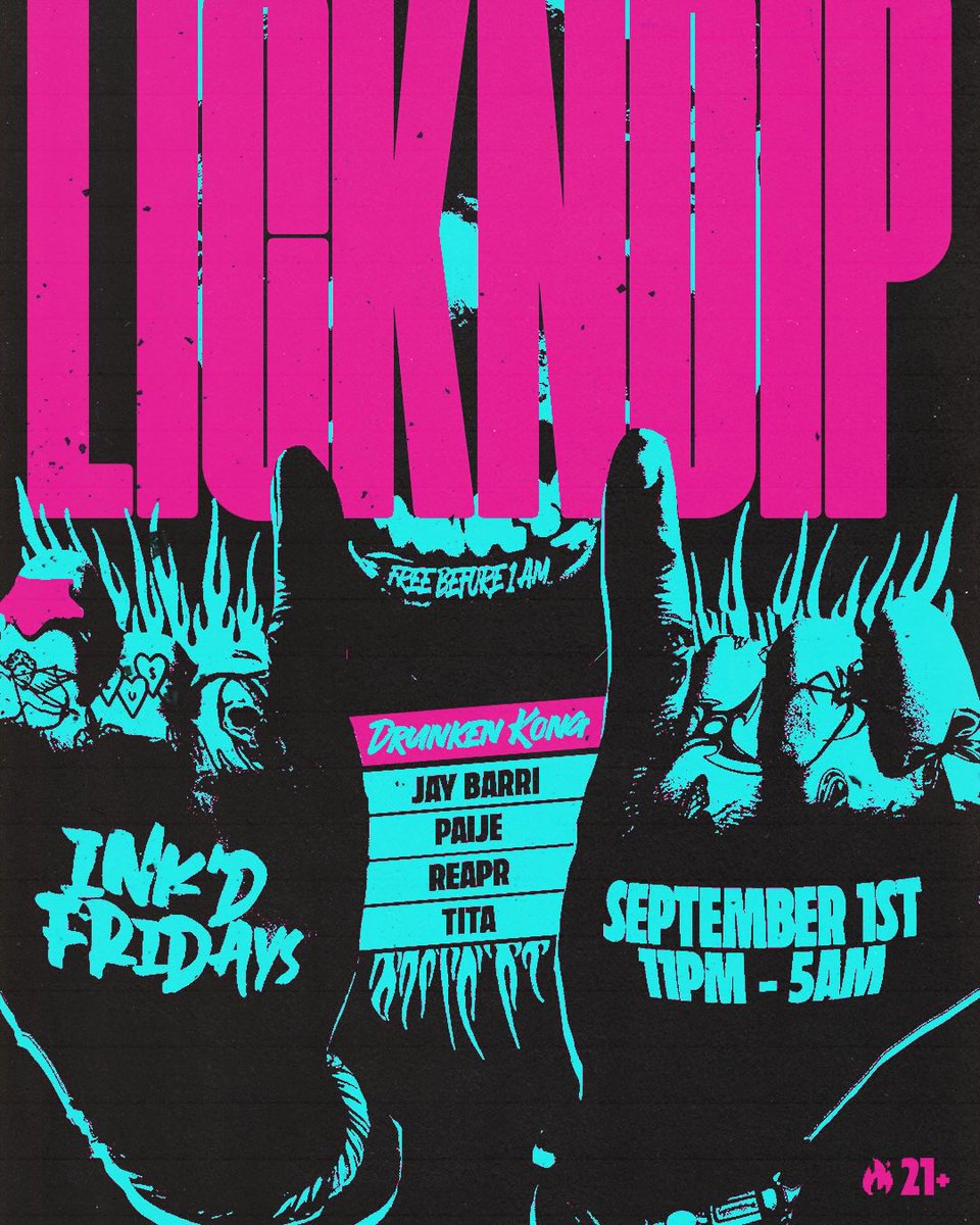 Honored to announce I will be direct support for Drunken Kong tonight at LickNDip!

FOR THE HOOD 🤘🏽🕶

Set Time: 1:00 AM - 2:00 AM

🔌: DM For Guestlist 

#DanceWithTheReapr
#CRRNT