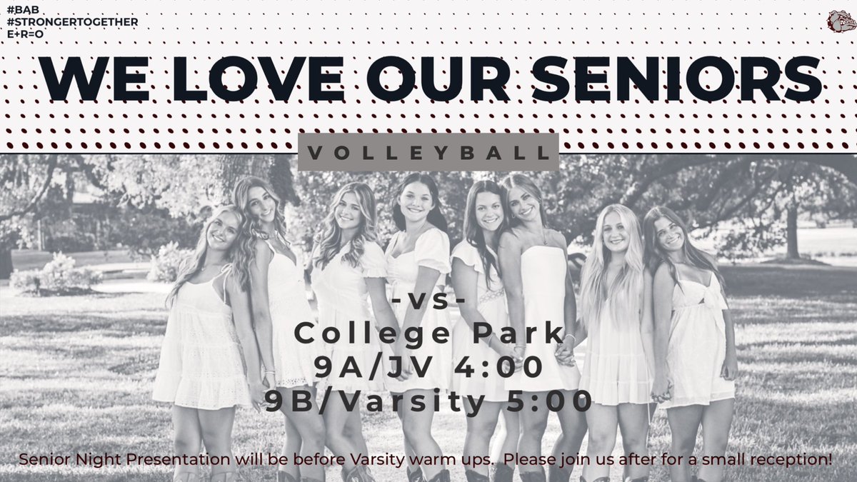 🚨GAME DAY🚨

Come support your Bulldogs 4:00 and 5:00!!