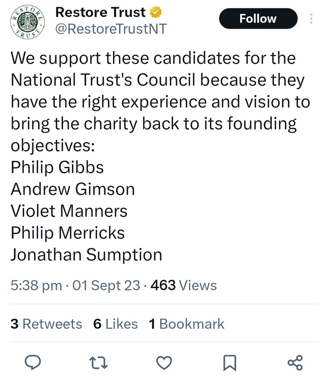 Otto_English's tweet photo. The AstroTurfers ride again. After almost six months of silence "Restore Trust" pops up again hoping to elect their people to the National Trust council...

If you are a member please make sure you vote for anyone but these buffoons. https://t.co/HhweA1RHba