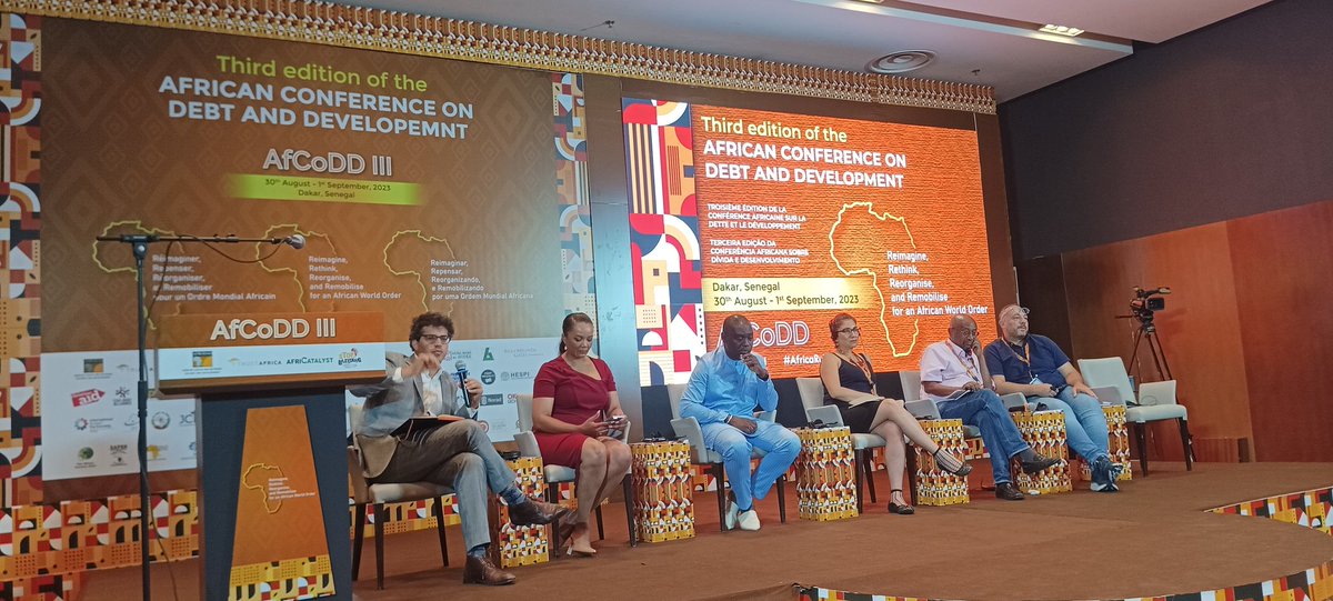 Penultimate panel discussing linkages between policy processes the real economy; linking movements across regions; during the #AfCoDDIII in #Dakar with <a href="/stefprato/">Stefano Prato</a> <a href="/Emilia_Equidad/">Emilia Reyes</a> <a href="/ibrahimaaidara1/">Dr. Ibrahima Aidara</a> <a href="/AMDiasborges/">Anne-Marie Dias Borges</a> <a href="/DerejeAlemay/">Dereje Alemayehu</a> <a href="/SID_INT/">Society for International Development</a> <a href="/GA4TJ/">Global Alliance for Tax Justice (GATJ)</a>