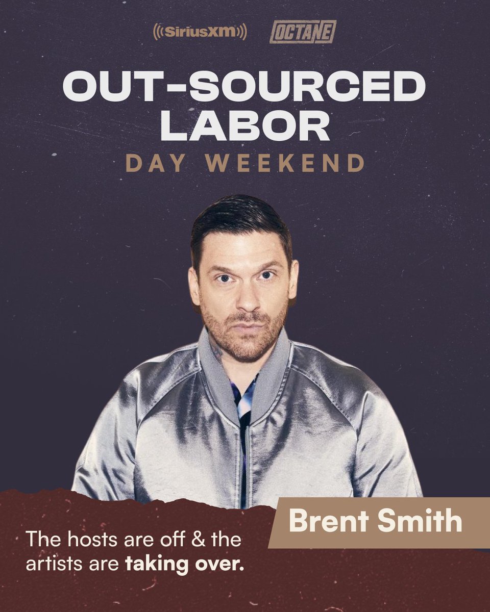 .@TheBrentSmith here... taking control of @SXMOctane this Labor Day Weekend, playing whatever I want while the hosts are away! 😜 Listen on the @SIRIUSXM app: siriusxm.us/LDW-BrentSmith