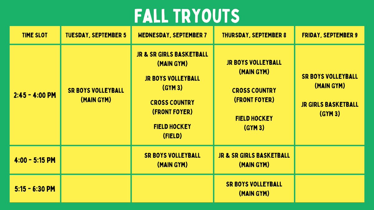 LCVI Athletics (@lcathleticsldsb) on Twitter photo Hey <a href="/LCVI_LDSB/">Loyalist C.V.I.</a> Lancers! The tryout schedule for next week is ready… #letsgetactive #seeyouthere #alloutallgameallseason Hey <a href="/LCVI_LDSB/">Loyalist C.V.I.</a> Lancers! The tryout schedule for next week is ready… #letsgetactive #seeyouthere #alloutallgameallseason
