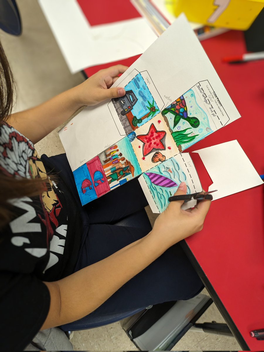 SSMSArtClass's tweet photo. Warrior artists creating their elements of art cube! @SISD_FineArts @SSanchez_MS @ACarroll_SSMS #TeamSISD https://t.co/h1Ns1B0ZUr