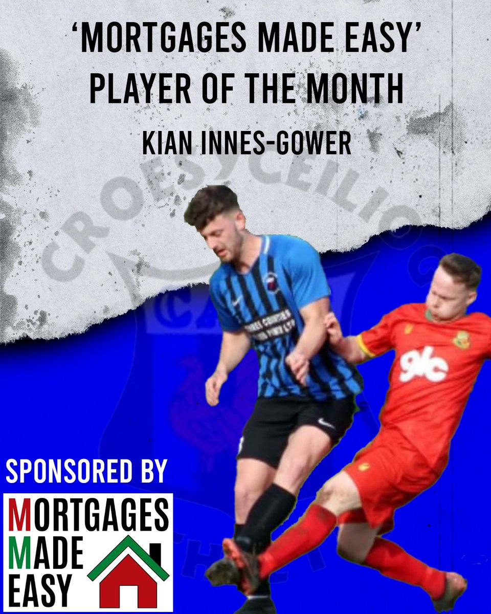 1st Team player of the Month, supported by Mortgages Made Easy.
<a href="/GowerKian/">Kian Innes-Gower🏴󠁧󠁢󠁷󠁬󠁳󠁿</a>