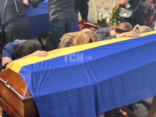 The 6 Ukrainian airmen who died when their 2 helicopters collided during battle were buried in Poltava today.

Yuri Anisimov (1986)
Ivan Yarovoy (2000)
Valentin Vorobets (2000)
Evgeny Kisil (1988)
Viktor Opanasyuk (1967)
Vladislav Rymar (1995)
Ivan Yarovoy (2000)

Rest in Peace