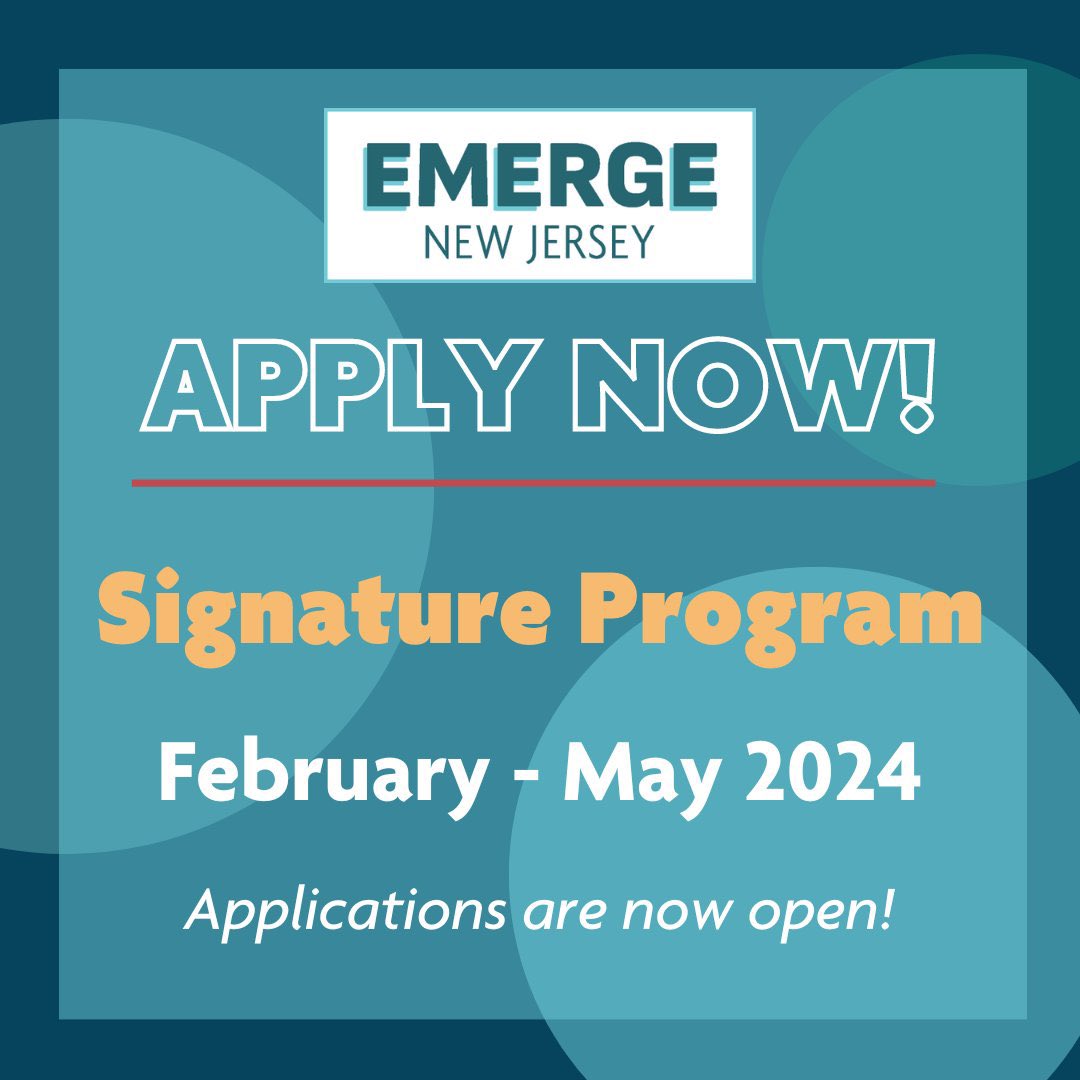 Emerge_NJ's tweet photo. #RunningForOffice can be tough, but Emerge NJ has you covered! Recruitment for the class of 2024 is starting! Apply today: https://t.co/YjwUEvBExy https://t.co/XmAWb1sDNy