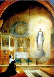 AsociacionMM's tweet photo. En una medianoche iluminada con luz celeste como de Nochebuena —la del 18 de julio de 1830— se apareció por primera vez la Virgen Santísima a santa Catalina Labouré, Hija de la Caridad de san Vicente de Paúl. https://t.co/sS13qIAQaG