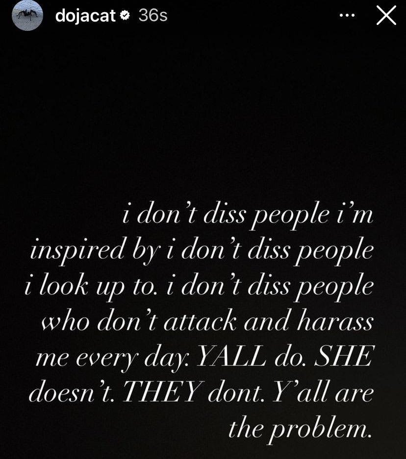 HARDWHlTE's tweet photo. Doja Cat with a message regarding Nicki Minaj. 💕 https://t.co/I7XbolLEUD