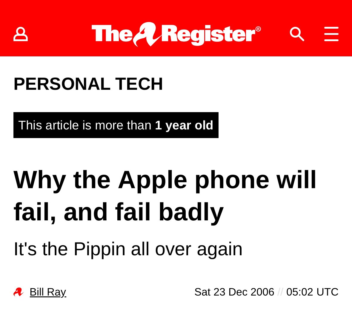 BrandonButch's tweet photo. If you ever get upset over criticism, just remember this was said about the iPhone. https://t.co/td6igT3Df0