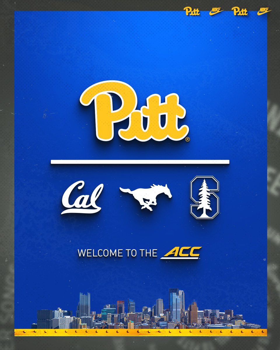 Pitt Panthers (@pitt_athletics) on Twitter photo The Pitt Panthers welcome three exceptional academic & athletic institutions to <a href="/theACC/">The ACC</a>!
<a href="/CalAthletics/">Cal Athletics</a>
<a href="/SMUMustangs/">SMU Athletics</a>
<a href="/GoStanford/">Stanford Cardinal 🌲🤓</a>
📰: bit.ly/44yHPWu The Pitt Panthers welcome three exceptional academic & athletic institutions to <a href="/theACC/">The ACC</a>!
<a href="/CalAthletics/">Cal Athletics</a>
<a href="/SMUMustangs/">SMU Athletics</a>
<a href="/GoStanford/">Stanford Cardinal 🌲🤓</a>
📰: bit.ly/44yHPWu