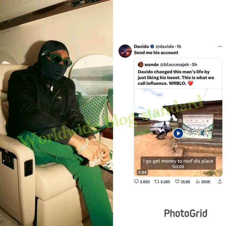 MaziBuike's tweet photo. Wow 😮 ‼️
Davido ask a disabled man to sent his account details after the disabled was seen in a viral video asking the singer for help.
“Davido is taking a man of God place instead of music, because his heart is blessed and pure with love.” ~ Fan reach
#Deepknowledge https://t.co/EjFctID9qu