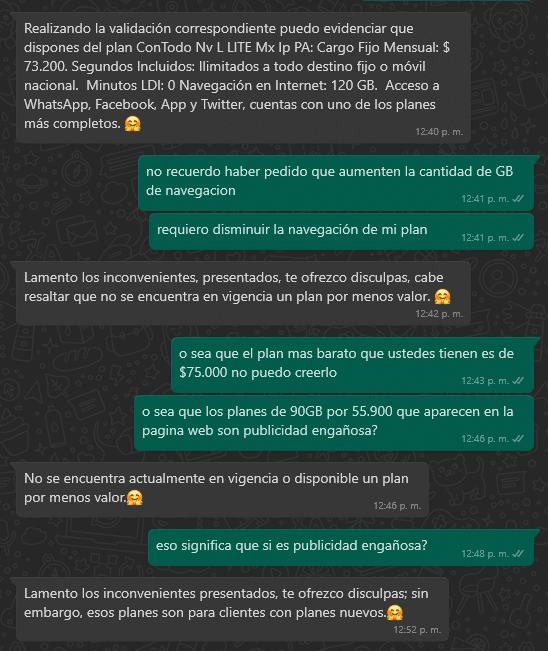 rfrancomahecha's tweet photo. Les comparto la conversación con claro después de que aumentaran el costo de la factura sin aprobación.
@ClaroColombia @sicsuper https://t.co/9HgprIrXmk