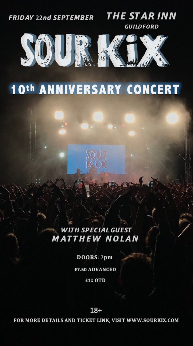 ‼️10th ANNIVERSARY CONCERT‼️ with special guest Matthew Nolan….

seetickets.com/event/sour-kix…