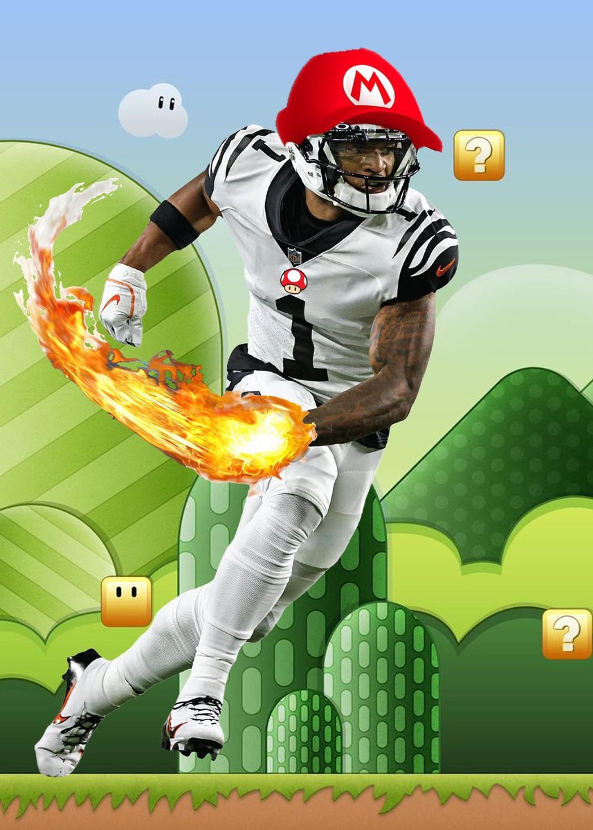 RealWedgeGordon's tweet photo. I am nowhere near a @SethR94 or @DaltonSignature. But I am clown with minimal ability on photoshop so I bring you my fantasy football team for 2023
βItsa me! JaβMarrio!β
#whodey #RuleTheJungle https://t.co/lFwD2XlgEt