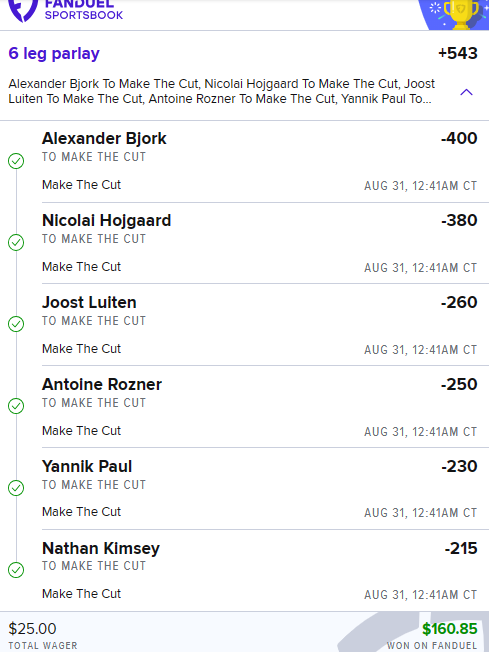 ⛳️Cashed our +543 make the cut parlay in the <a href="/LegacySports101/">Legacy Sports Consultants</a> Discord ✅

+2.72u 💰

Still cashing when the PGA isn't playing🏌️‍♂️ #DPWorldTour

Bjork, A. Fitzpatrick, and Luiten all in the top 10 as well 🤞 #OmegaEuropeanMasters