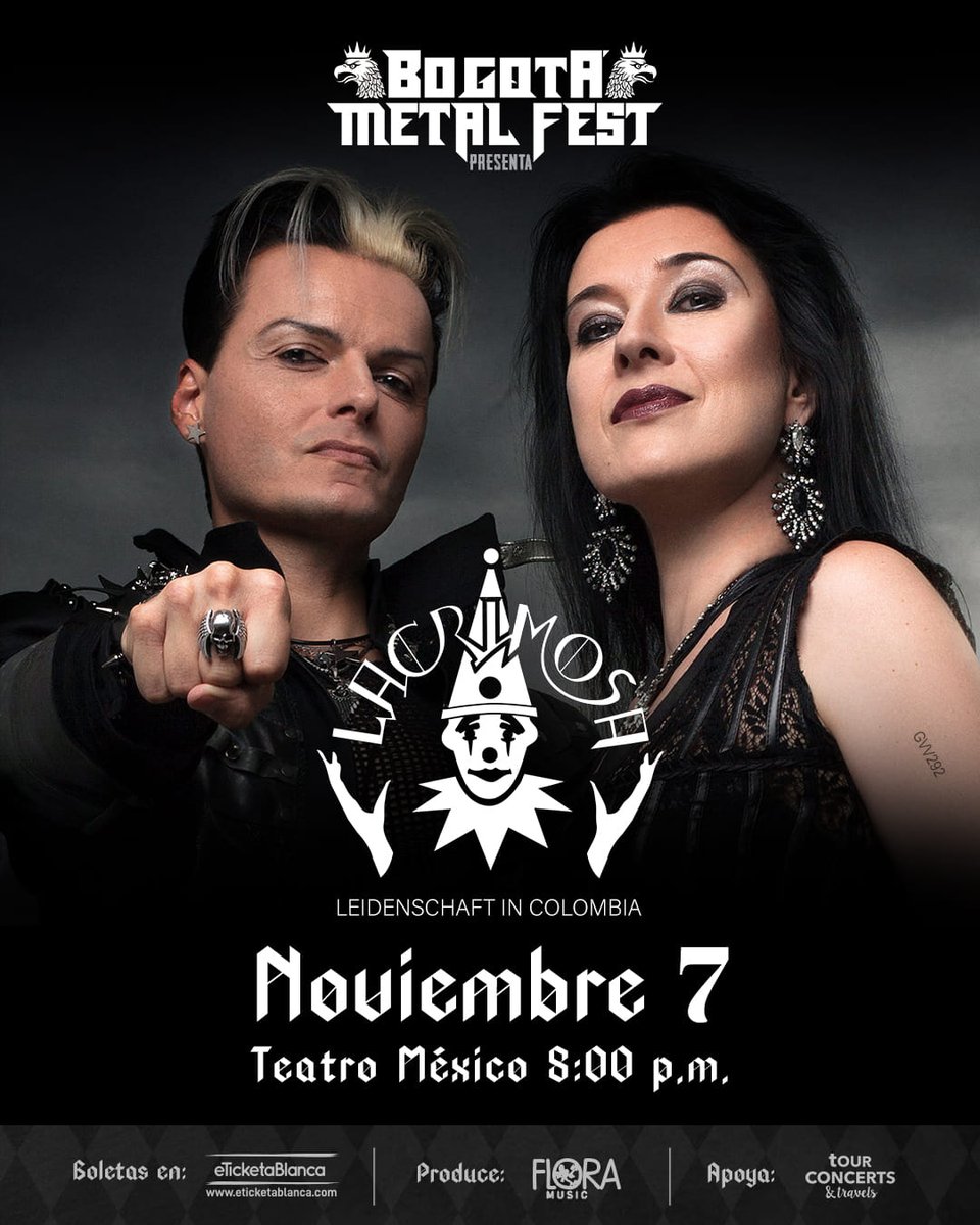 Henryragemusic's tweet photo. El @Bogmetalfest anuncia el regreso de @LacrimosaBand a Bogotá el 7 de Noviembre, una noche de Leidenschaft.
📷Lacrimosa en Bogotá
📷7 de noviembre.
📷Teatro México.
📷$230 platea • $200 1er balcón • $170 2do balcón + servicio. Entradas en @eticketCOL 
📷https://t.co/wWs8B5ji0U https://t.co/jPML4EopiI