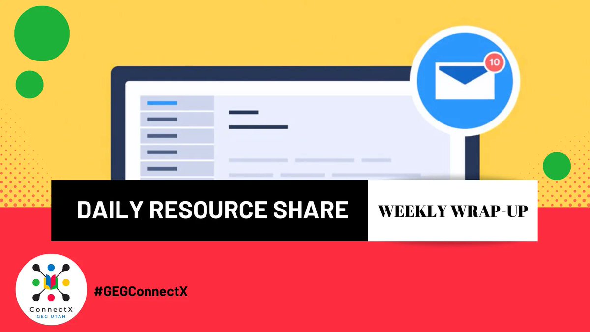 📧 Daily Resource Share Wrap-Up What was your favorite resource shared this week? Let's ConnectX with what you used or explored. Be sure to use the hashtag #GEGConnectX Review this week's resources at: buff.ly/3KZEOYl #GEGConnectX #GEGUtah #GoogleEDU