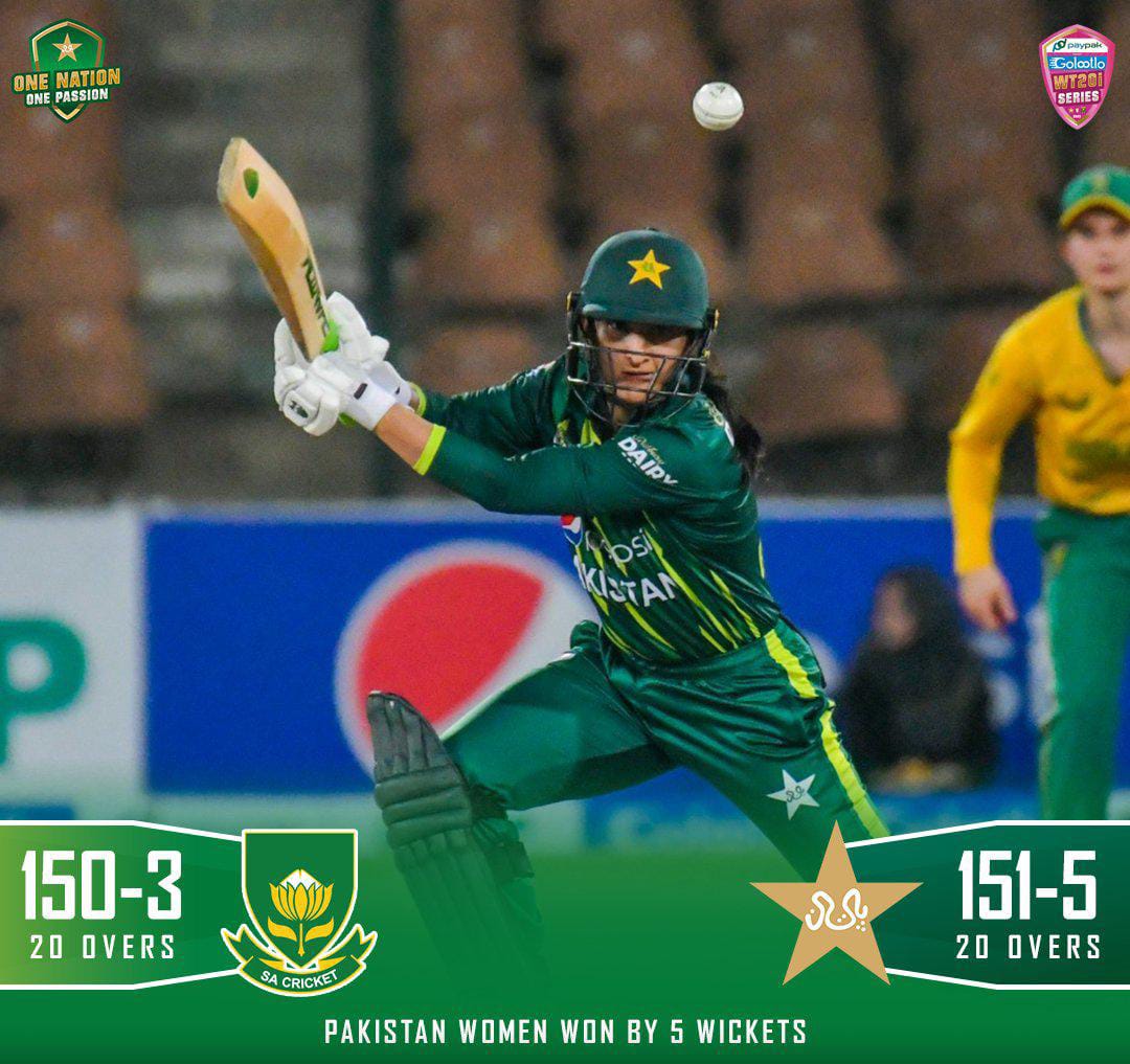 🎉🏏Pakistan, you've just set the cricket world on fire with your electrifying first-ever 150+ successful chase!🇵🇰What an incredible display of skill and determination! Hats off to South Africa for a thrilling contest 🇿🇦 #PAKvSA #CricketGlory Watch LIVE on myco.io