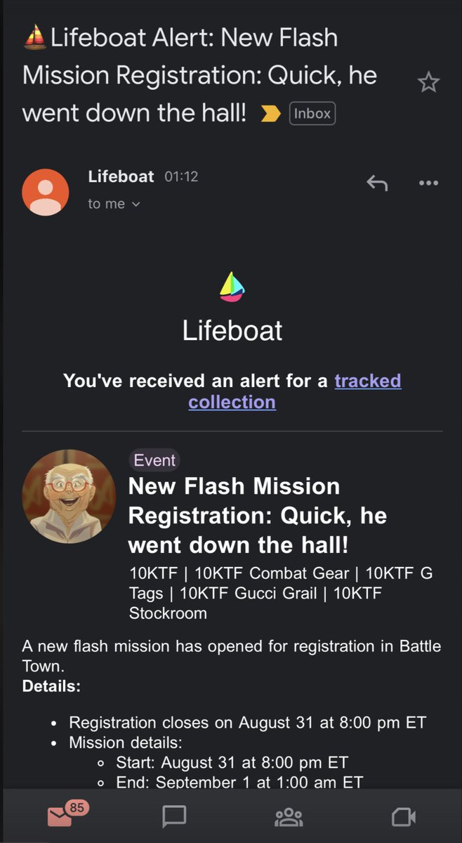 Did you catch the <a href="/10KTFshop/">Wagmi-san</a> flash missions today?

We did, as did those with Lifeboat instant email notifications turned🔛.