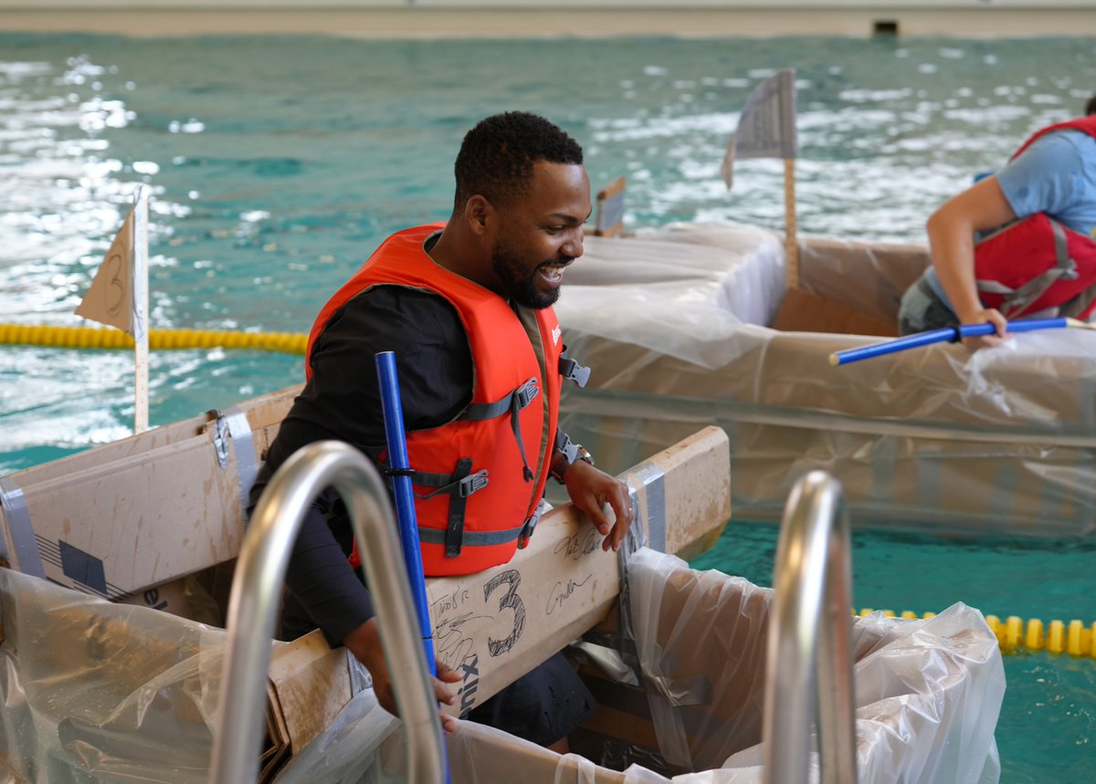 tektronix's tweet photo. Last week Tek product line teams held their first ever Cardboard Boat Challenge & a team building experience! Each team had time to create a boat using only cardboard and see who could makes it to the finish line without sinking! #WorkAtTek #Tektronix #TeamActivity #DIY #OneTeam https://t.co/9LjL2n1nKc