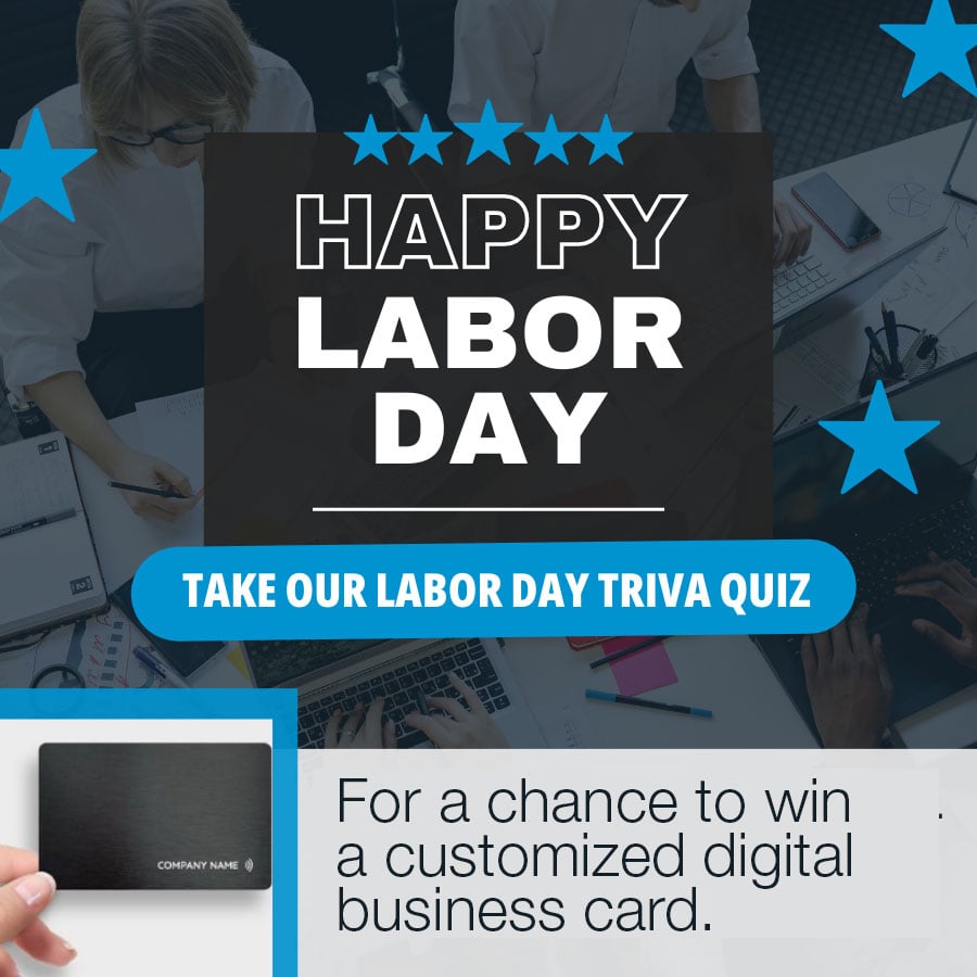Happy Labor Day! We wanted to do something fun in celebration of laborers everywhere. All participants with 5 correct answers will be placed in a draw for a chance to win a top-rated customized digital business card.  
hubs.la/Q020WQz70