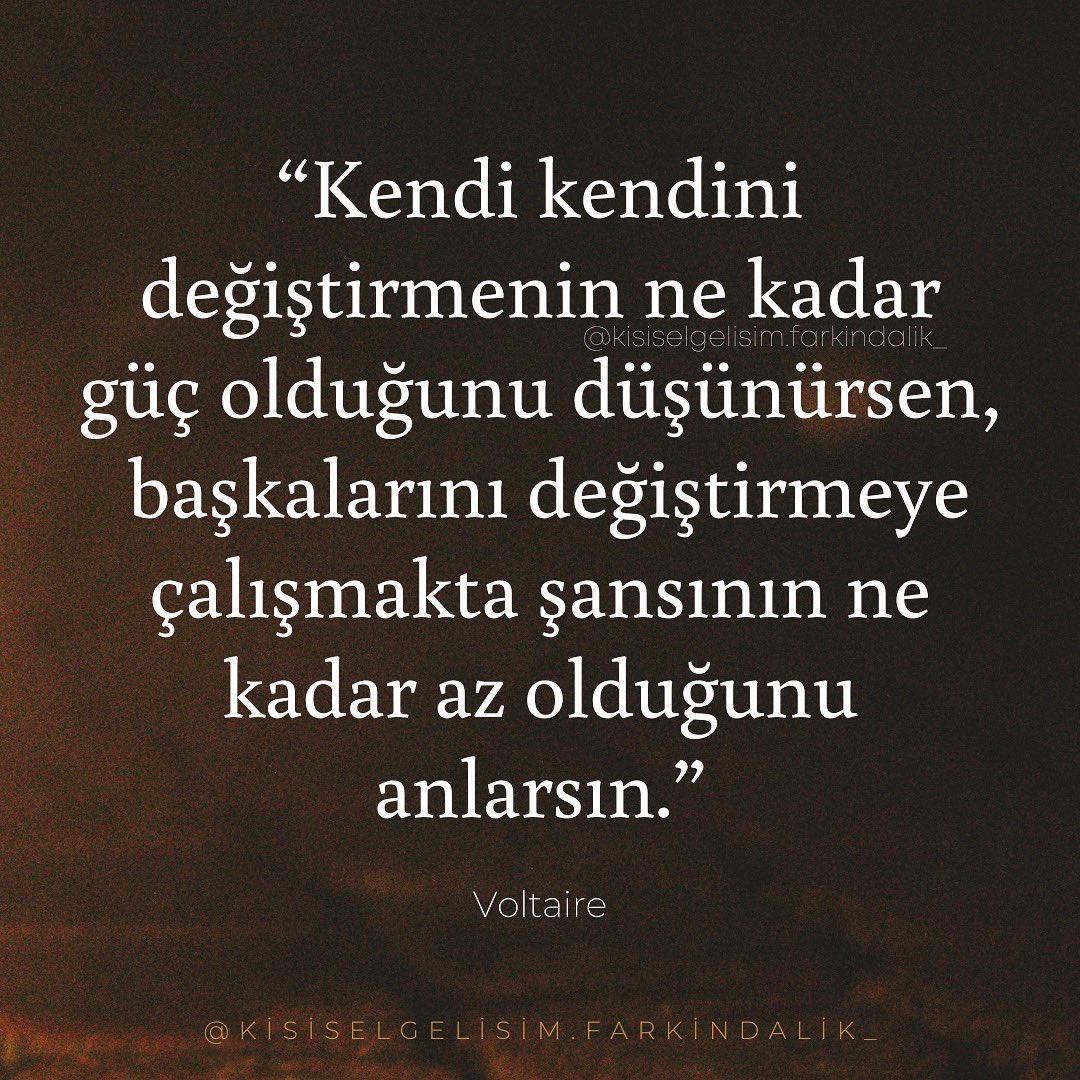 fkisiselgelisim's tweet photo. “Bir insanı değiştirebilirim diye girme hiçbir yola. Ben bu huyuna katlanabilir miyim diye düşün.”
- Paulo Coelho 

“Eğer birisi değişiyorsa değişmeyi seçtiği içindir, sizin onu değiştirebilme gücünüzden değil.”
- Dört Anlaşma, Don Miguel Ruiz https://t.co/hJ9VEvb1l8