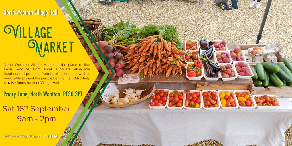 northwoottonvh's tweet photo. 📆 SAT 16 SEPT
🕘 9 - 2
📍 North Wootton Village Hall
Fresh meats, Norfolk dairy products, local organic veg, artisan bread, fresh fish, local cider, Indian food, Norfolk honey, local craft beer, vegan food products, and more. Refreshments on sale.

#NorthWootton #KingsLynn https://t.co/yyeAPWckWe