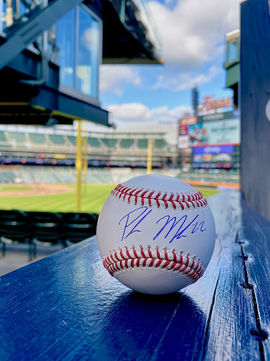 #Giveaway- RT &amp; FOLLOW <a href="/DETAuthentics/">Detroit Tigers Authentics</a> for a chance to win:

A baseball autographed by Tigers top prospect Parker Meadows 

1 winner will be picked at random and notified by DM on 9/5/23

Stop by and visit our shop for Meadows and Carpenter auto balls available now in section 134