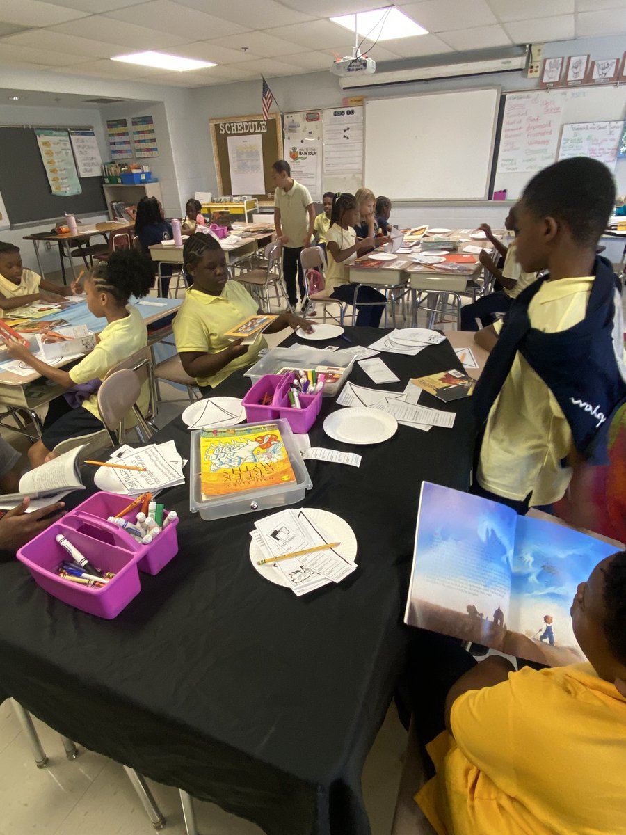 Today in First Grade we learned more about the letter “m” and in Fifth Grade we experienced a Book Tasting! #Experience007 @CecilElem7 @BaltCitySchools