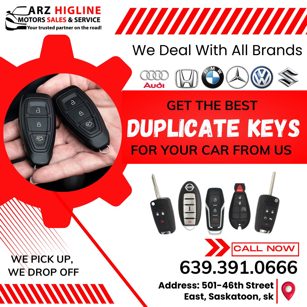 ArzMotors's tweet photo. Call us: 639.391.0666 
Address: 501-46th Street East, Saskatoon, sk, Canada
#AutoKeyDuplicationSaskatoon, #DuplicateCarKeys, #SpareKeyssaskatoon, #KeyCutting, #KeyCopy, #KeyReplacement, #KeyDuplicationInSaskatoon, #KeyMaking, #CarLocksmith, #KeyReplica,
https://t.co/TIpS5C0lUr https://t.co/l8mkzvB3bN