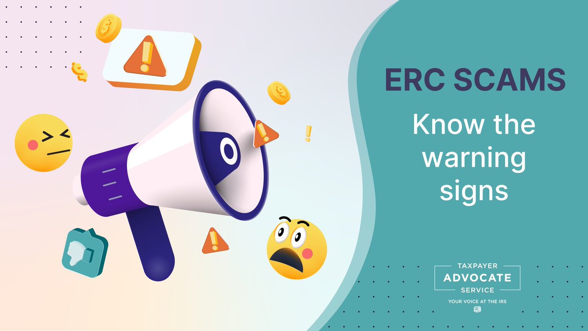 YourVoiceAtIRS's tweet photo. Help us spread the word about misleading Employee Retention Credit scams aimed at businesses and tax-exempt groups. Learn more: https://t.co/6Izw3gyNXv  #ERC https://t.co/I0MyU9pbL6