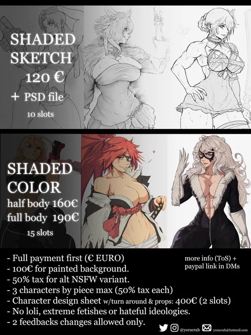 C0MMS open for 24 hours ! DM me for a slot and i'll pick some ! 🦀 