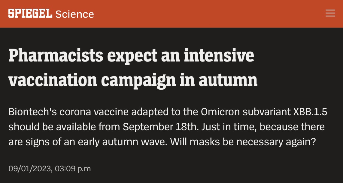 NEW - Pharmacists in Germany expect an 'intensive vaccination campaign' in autumn — Spiegel