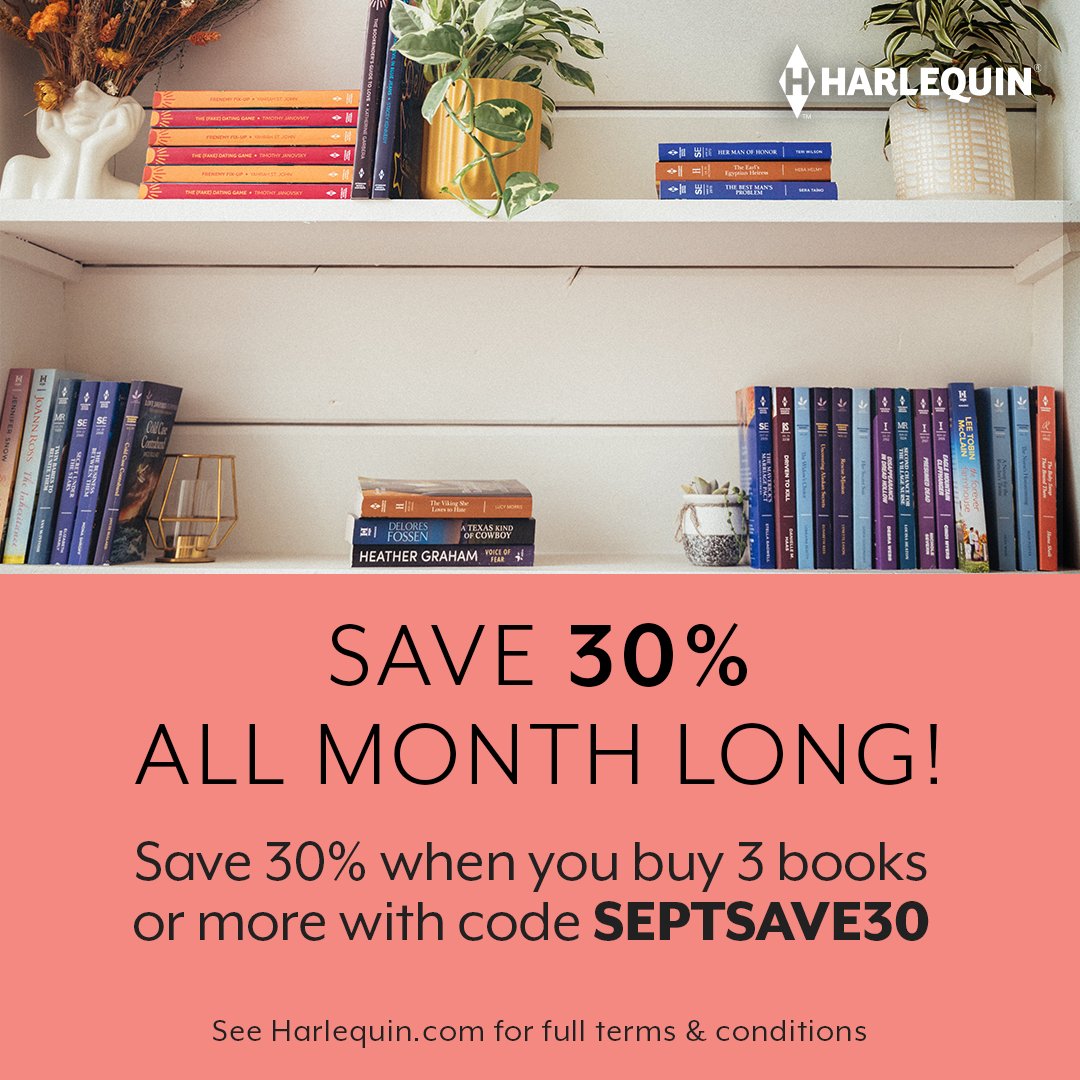 Fall savings all month long on Harlequin.com: bit.ly/45q8aa6 #booksale #harlequin