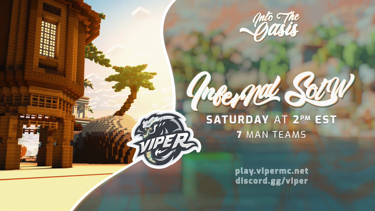 ViperMC's tweet photo. Infernal SOTW takes place this Saturday at 2:00 PM EST! 

To celebrate, we are giving away the following:
🌴 2x High Roller Ranks 
🌴 2x Pyro Ranks 
🌴 15x Partner Packages
🌴 3x Mystery Boxes

Follow us, retweet, and like to enter. GOOD LUCK! 💚 https://t.co/R7sYWhgCNS