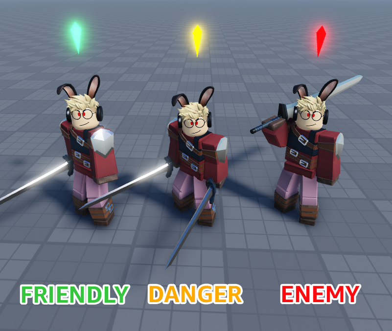 Swordburst 3 will feature open-world PvP. Indicators above your head let other players know how dangerous you are!

Green = Friendly player
Orange = Recently attacked another player
Red = recently killed another player

More details: discord.gg/swordburst3

#Roblox #RobloxDev
