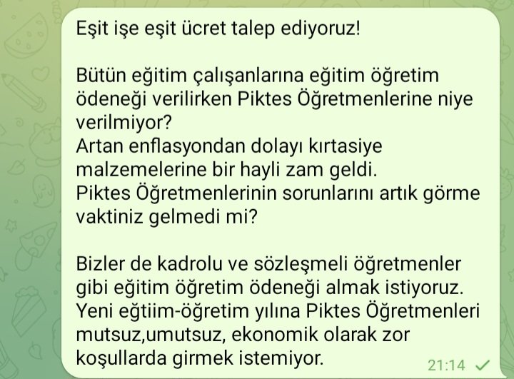 piktesogretmen's tweet photo. @altunkaynak52 Sayın Direktörüm, Piktes Öğretmenleri ekonomik olarak gerçekten zor durumda. Seyyanen zam ve eğitim-öğretime hazırlık ödeneği talebimiz bizler için çok önemli🇹🇷🇹🇷🇹🇷 https://t.co/aycPTZa62S