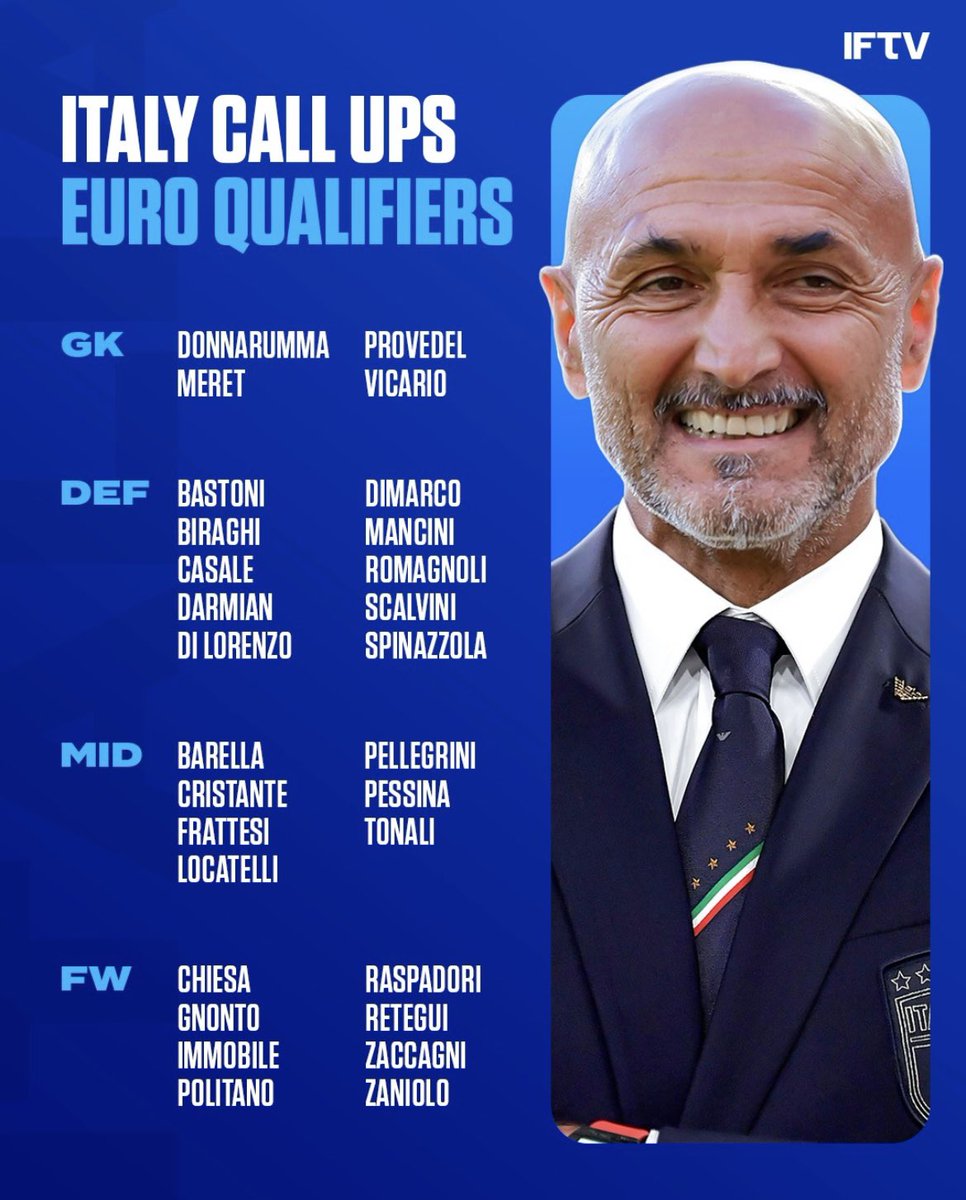 IFTVofficial's tweet image. Spalletti’s FIRST CALL UPS as the Azzurri boss are in 🇮🇹💙

Thoughts?