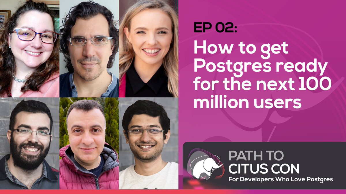 🎧 Looking for great listening this weekend?

#PathToCitusCon Ep02: How to get Postgres ready for the next 100 million users w/Abdullah U., <a href="/byucesoy/">Burak Yucesoy</a>, <a href="/melanieplageman/">Melanie Plageman</a> &amp; <a href="/samay_sharma/">Samay Sharma</a> and co-hosts <a href="/clairegiordano/">Claire Giordano ✨</a> &amp;  Pino de Candia is awesome.

Get it here:
aka.ms/PathToCitusCon…