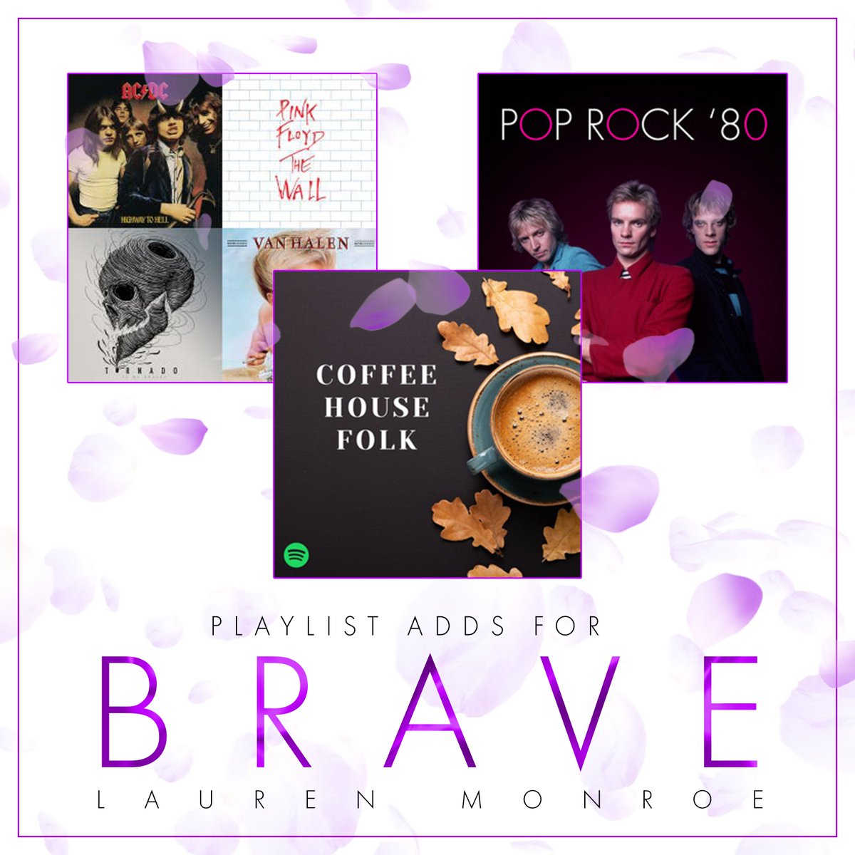 Thanks for adding #Brave to your playlists! Listen to the song wherever you listen to music. 💜 laurenmonroe.ffm.to/brave 

#laurenmonroemusic 🕊️