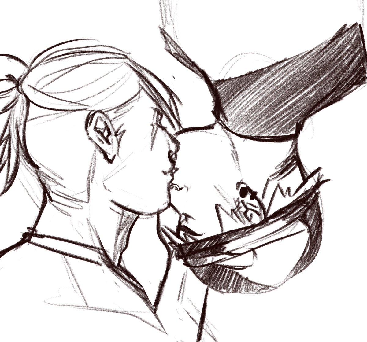 kiri demanded a spider kiss from his boyfrieng spiderbakugou 

sketch reward for a lovely patr0n