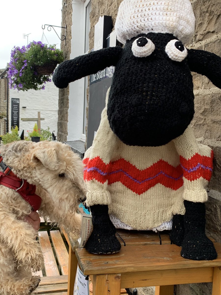 You never know who you’re gonna bump into in the #YorkshireDales #Wensleydale #Hawes #WallaceandGromit #shaunthesheep #Gwendolene #hawesyarnbombers