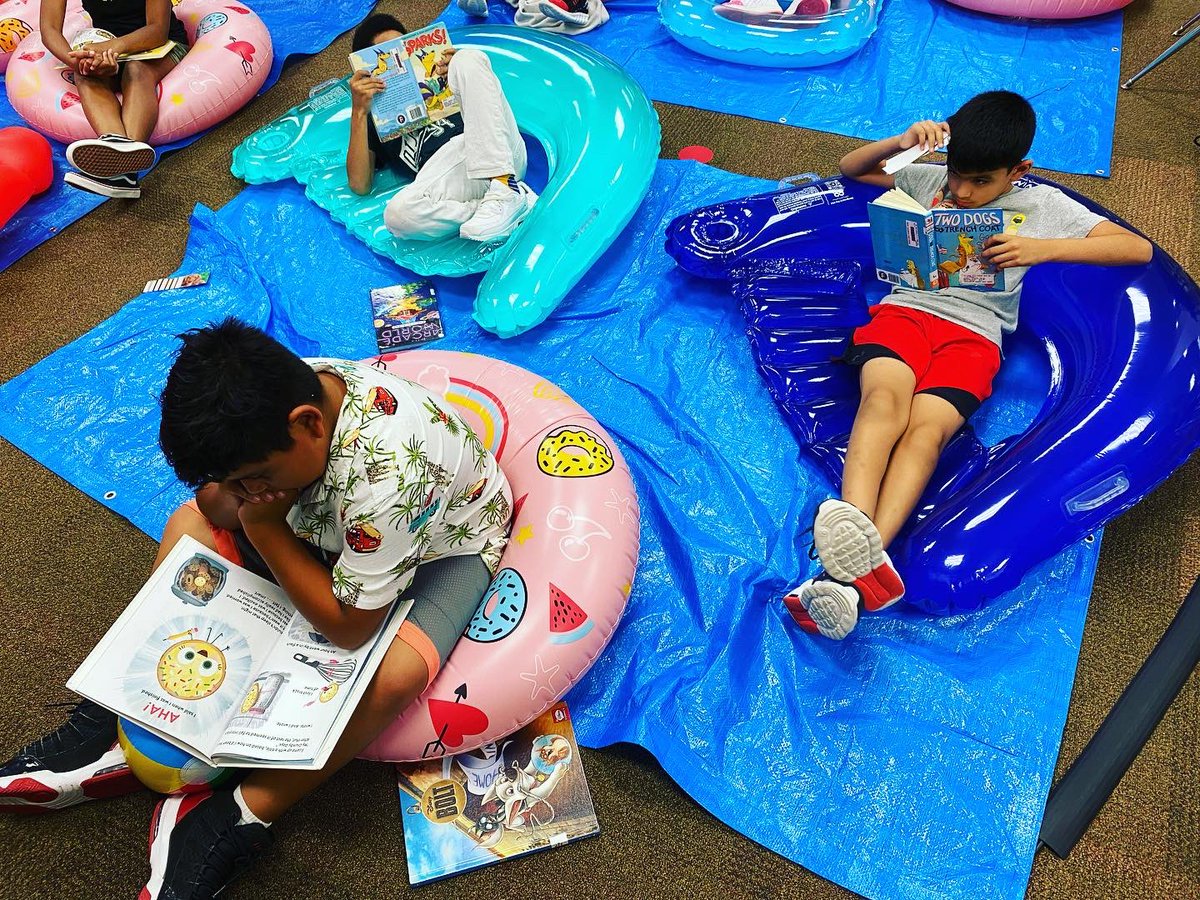 CoyotesRead's tweet photo. Pool Days at the Reeces Creek Elementary School Library have been so much fun this week! Reading, floats, games, and sun are a great combination! ☀️🕶️📚#sunnydays #WeAreKISD @KISDLibraries #reading @KilleenISD_ @RCCoyoteNation https://t.co/RWcw6KnCMe