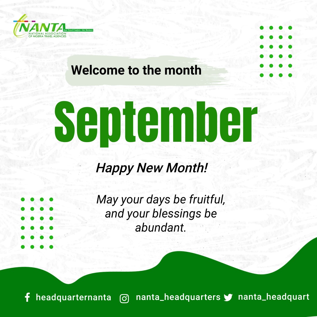 Welcome to the Month of September, Happy New Month!! 

 #september #september1st #september2023 #happyseptember #happynewmonth #newmonth #newmonthvibes #seasonofjoy #nanta #travel #nigeria #nigeriatotheworld #africa