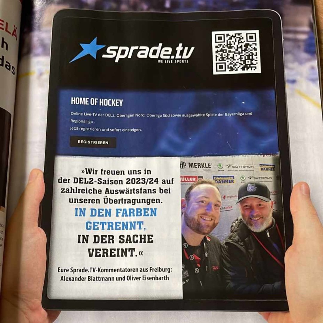 BloodyLP's tweet photo. Auf die neue Saison! @EHC_Freiburg @EishockeyN @DEL2_News Natürlich LIVE bei @SpradeTV !
Holt euch die neuste Ausgabe der EishockeyNews!
#EHCF #Kommentator #Eishockey #Freiburg #SpradeTV #DEL2 #EishockeyNews https://t.co/y5RFBlm2QL