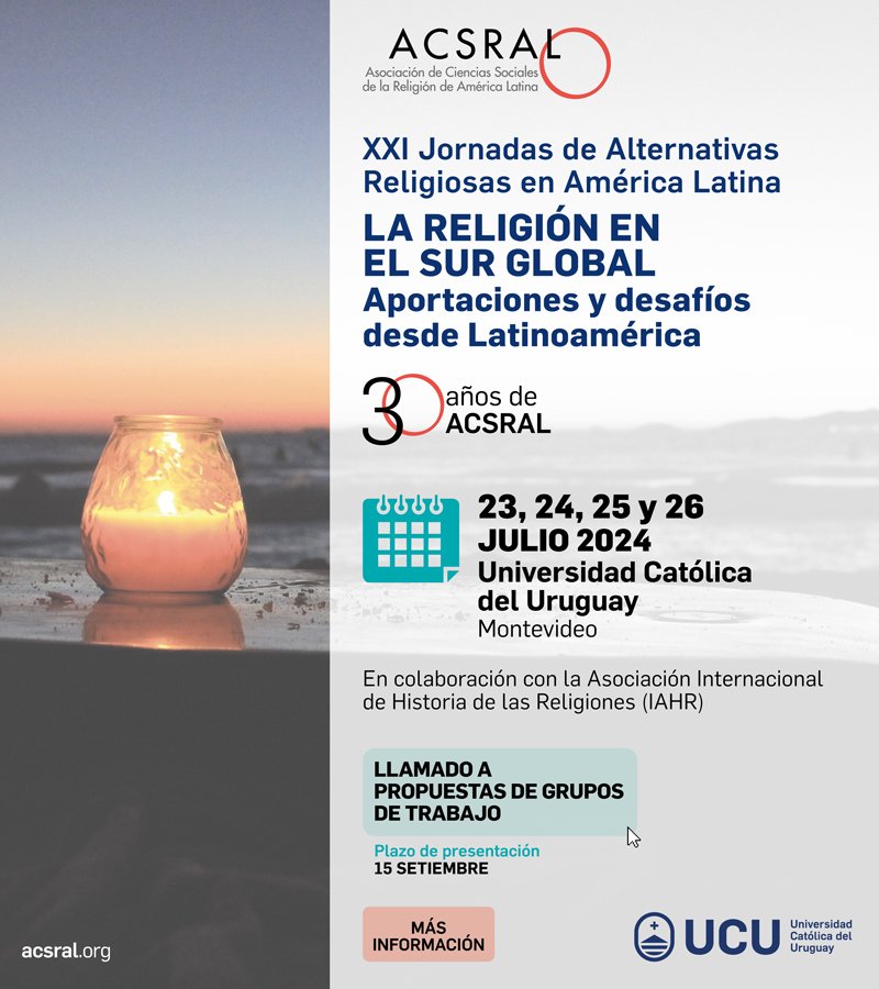 valenxx's tweet photo. La Asociación de Ciencias Sociales de la Religión de América Latina los invita a presentar GTs para las Jornadas 2024. Más info: https://t.co/Ev2hVzwogU
Se agradece difusión! https://t.co/kzuHaWOIN3
