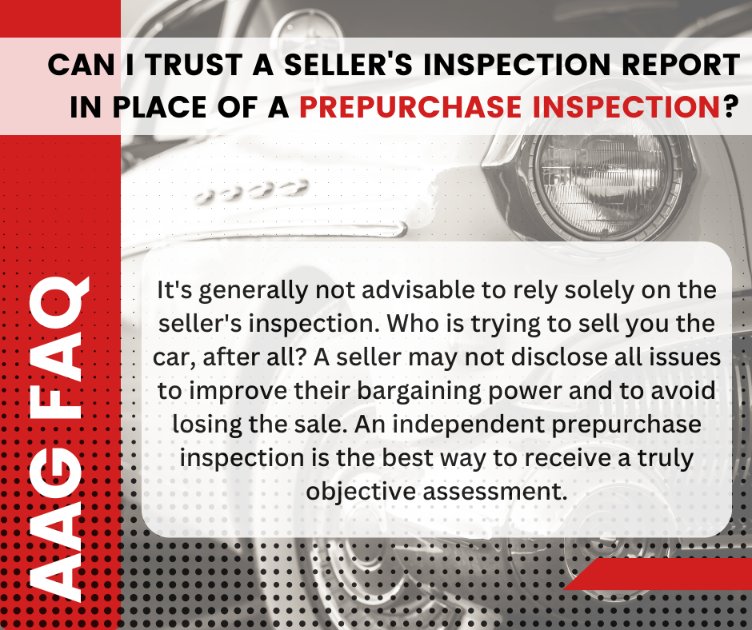 We are often asked if a seller’s inspection report is as good as a pre-purchase inspection. We always advise buyers to avoid fully trusting a seller’s report. An independent prepurchase inspection is the best way to receive an objective assessment.

#prepurchaseinspection