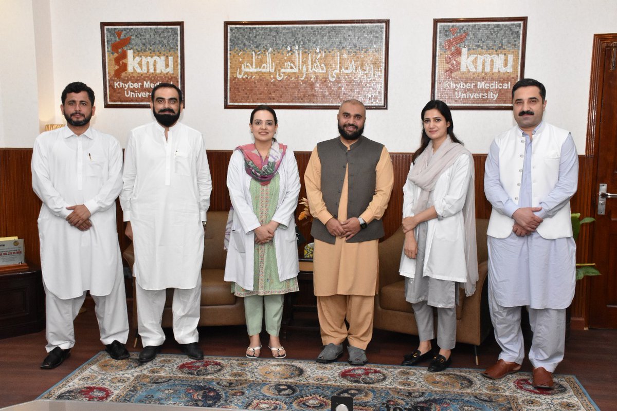 Exciting News from <a href="/khyber_medical/">Khyber Medical University</a>
4 brilliant minds have reunited at #KMU after successfully completing their #PhD journey. 
It's a moment of pride for both the scholars and their supervisors. <a href="/DrZia_ulhaq/">Prof Zia Ul Haq (S.I),MBBS, PhD, FCPS</a>
<a href="/zoheb_dr/">Zoheb Khan</a>
Here's to the bright future they'll create together!