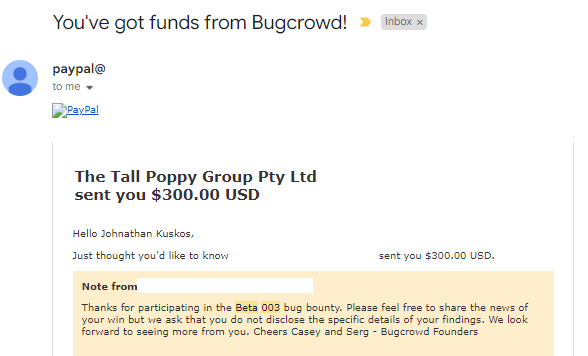 Sharing for legitimacy, we all did it.  This was Beta003 in 2013 and for three missing security headers.  Wild to think about how that's how low the bar was back then. Such nostalgia <a href="/Jhaddix/">JS0N Haddix</a> <a href="/Bugcrowd/">bugcrowd</a>